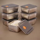 Kit de 16 Recipientes de Acero Inoxidable Línea Premium con Tapa Antifugas Resistente al Congelador y a Altas Temperaturas
