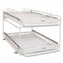 Escurridor de Acero Inoxidable de 2 Niveles con sistema inteligente de drenaje +REGALO: Kit de Utensilios de Cocina